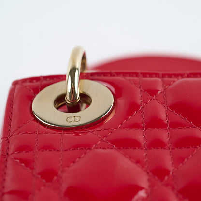 Christian Dior Mini Lady Dior Patent Red