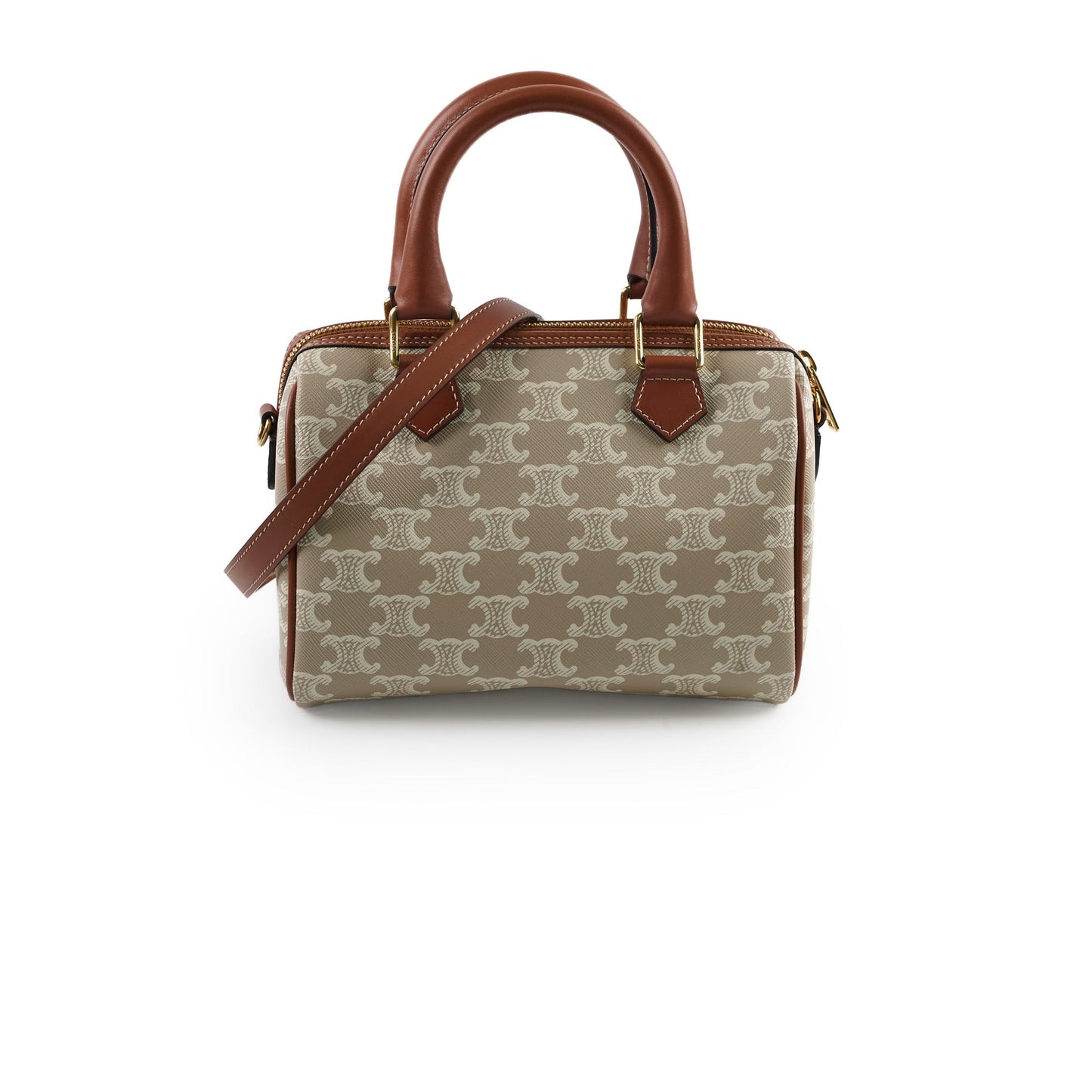 Celine Boston Small Triomphe Beige/Tan