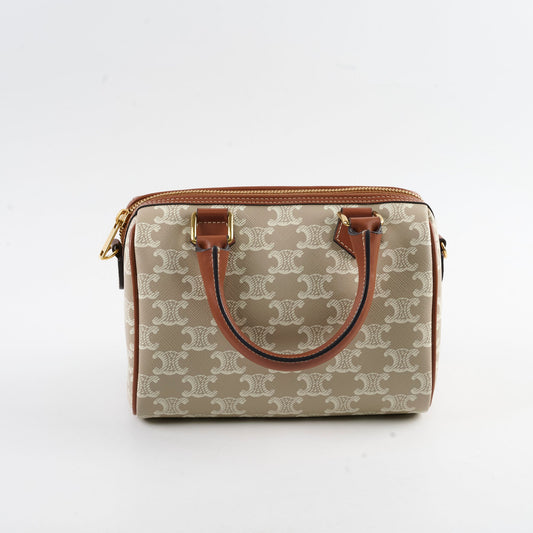 Celine Boston Small Triomphe Beige/Tan