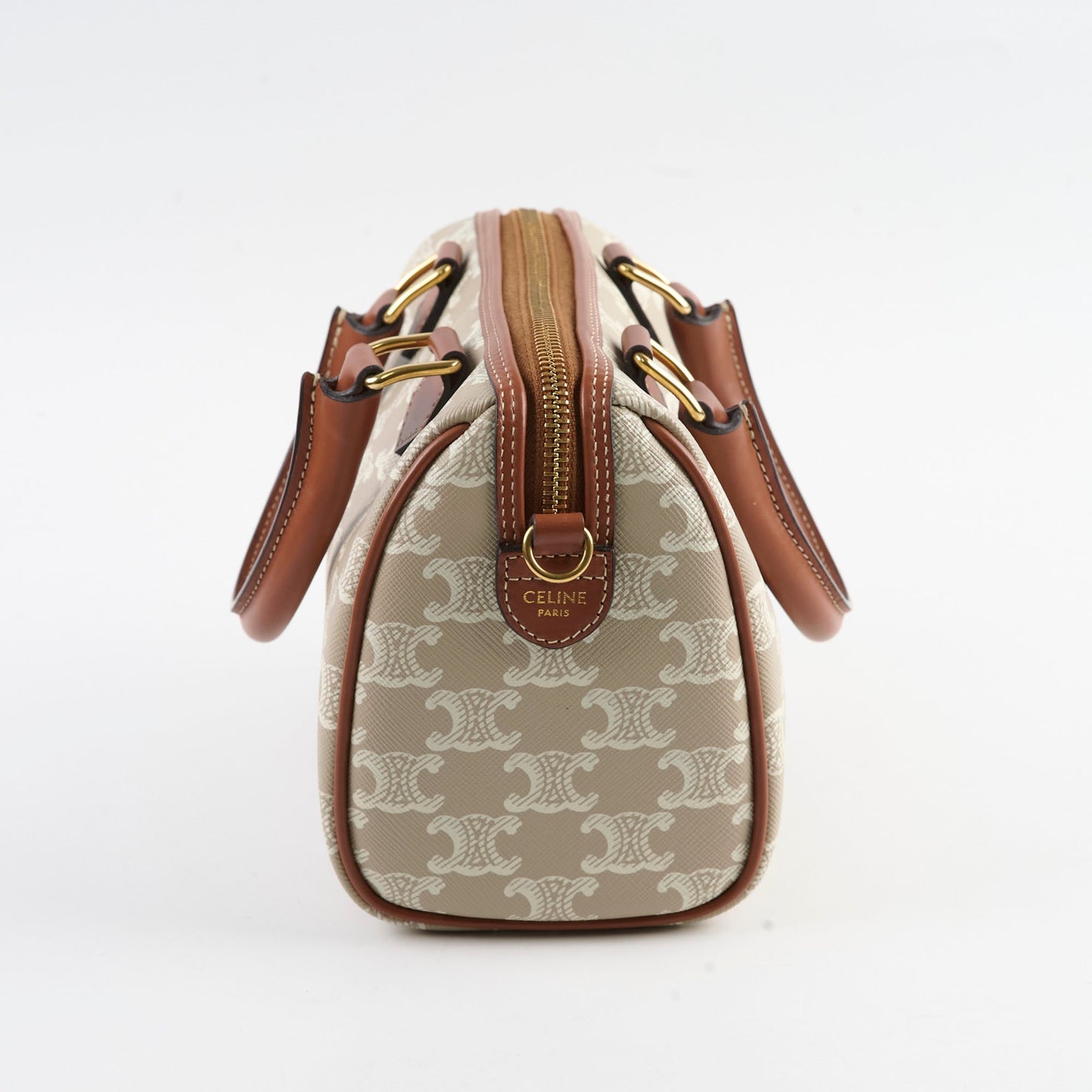 Celine Boston Small Triomphe Beige/Tan
