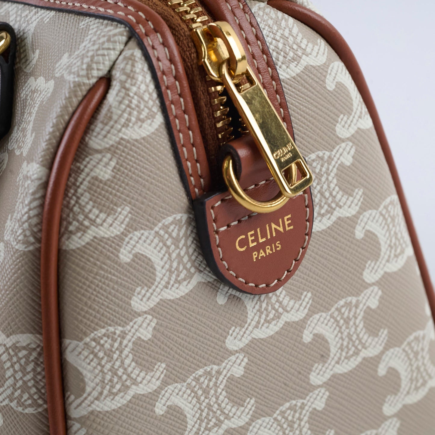 Celine Boston Small Triomphe Beige/Tan