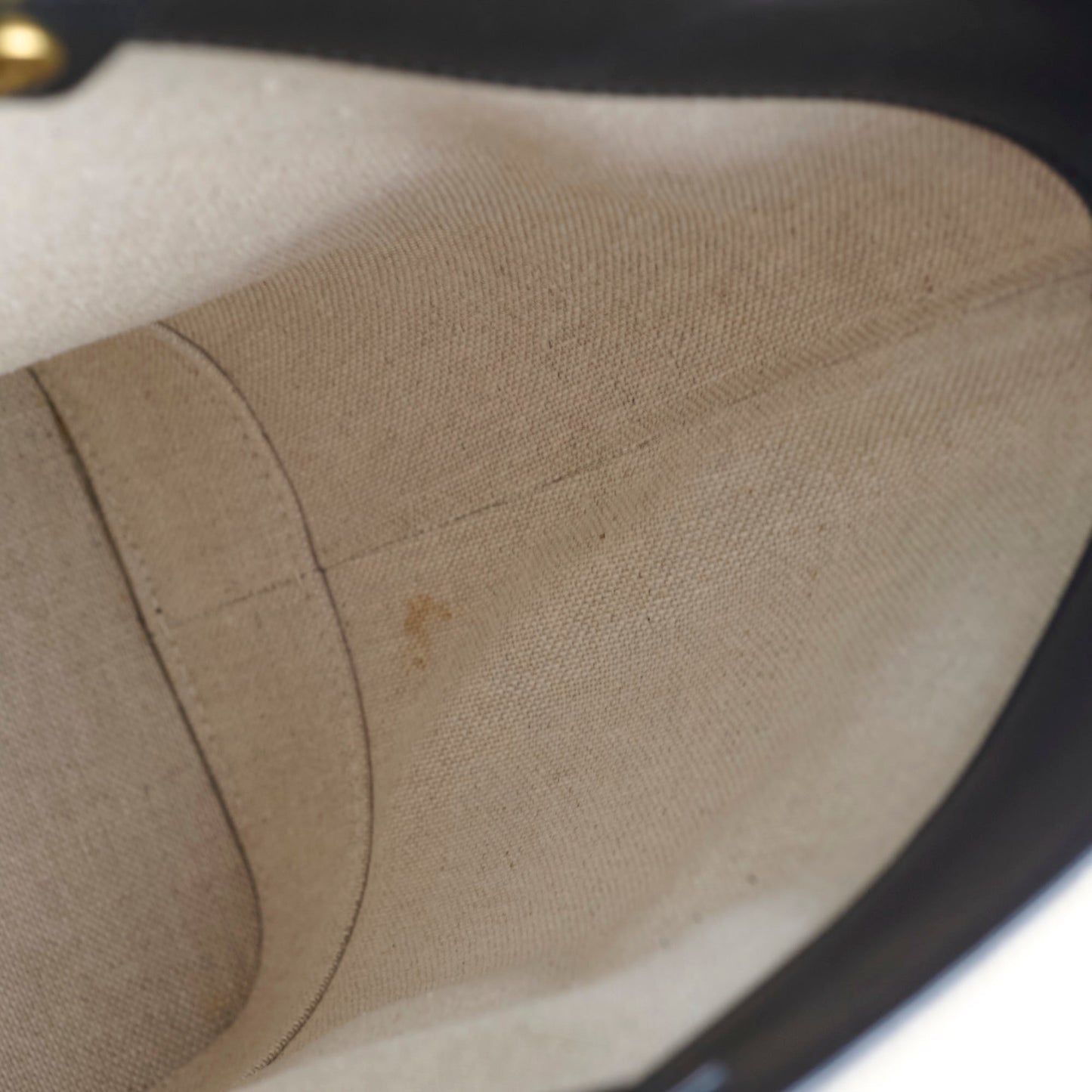 Celine Triiomphe Canvas Calfskin Bucket Bag Beige/Black