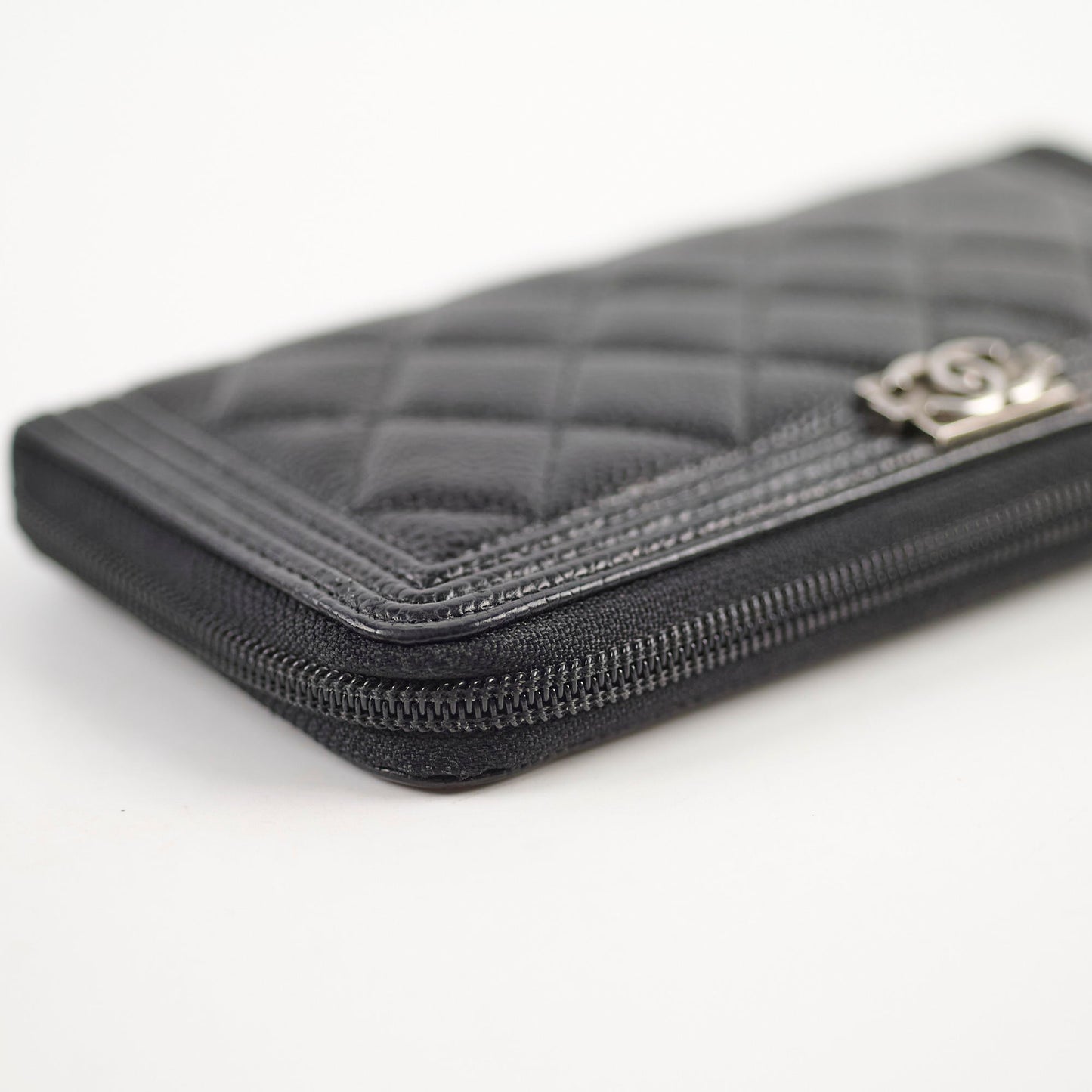 Chanel Boy Caviar Long Wallet Black