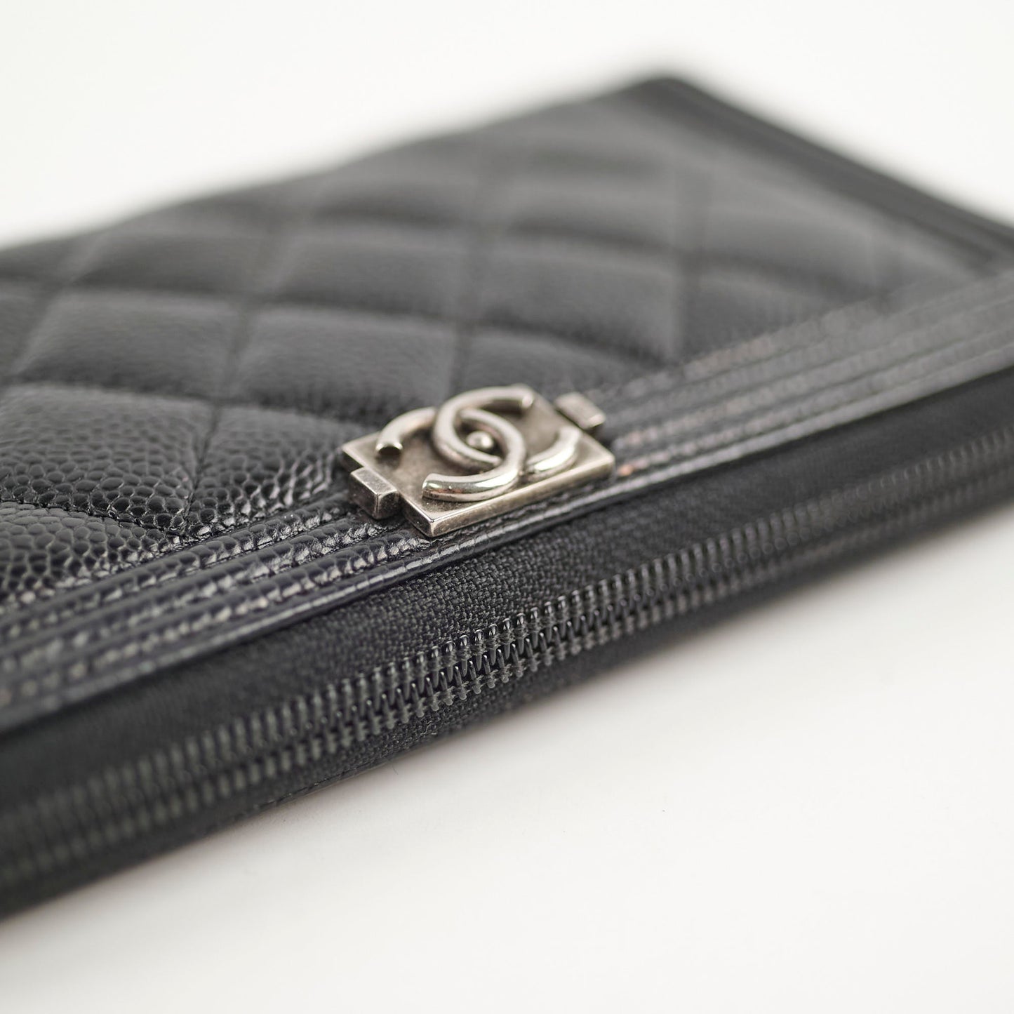 Chanel Boy Caviar Long Wallet Black