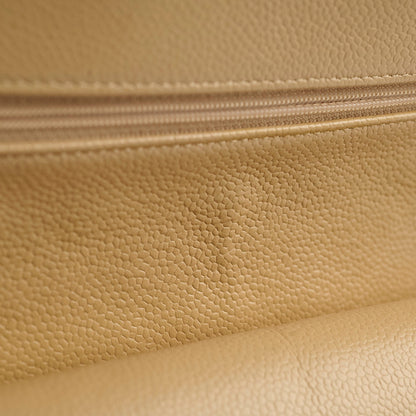 Chanel Medium/Large Caviar Double Classic Flap Beige