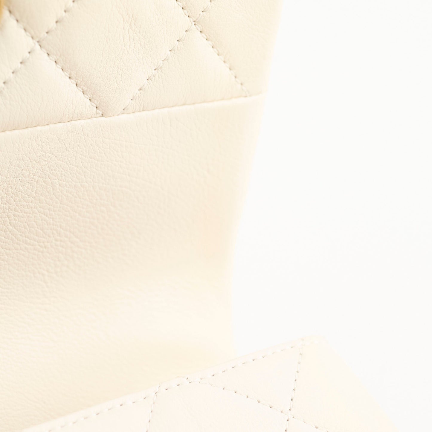 Chanel Calfskin Accordion Pearl Flap Bag White 28 Series