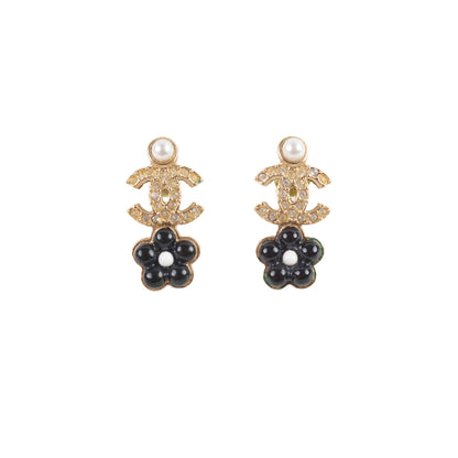 Chanel CC Flower Earrings Costume Jewellery