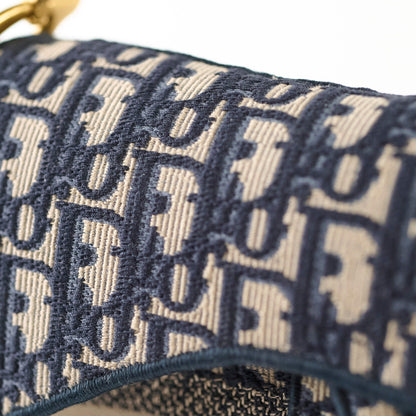 Christian Dior Oblique Saddle Bag Navy