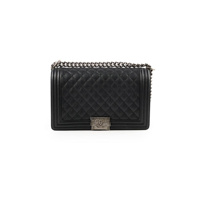 Chanel Caviar New Medium Boy Bag Black Micorchip