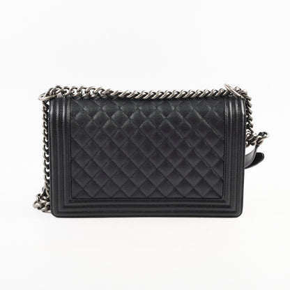 Chanel Caviar New Medium Boy Bag Black Micorchip