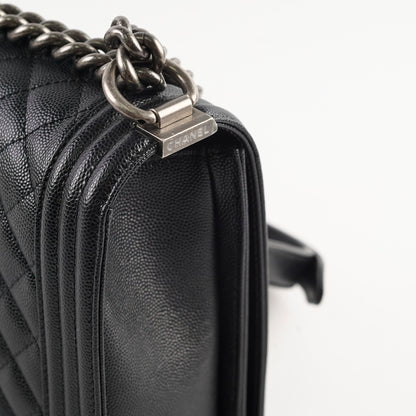 Chanel Caviar New Medium Boy Bag Black Micorchip