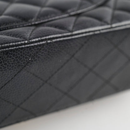 Chanel Medium/Large Caviar Classic Double Flap GHW Black