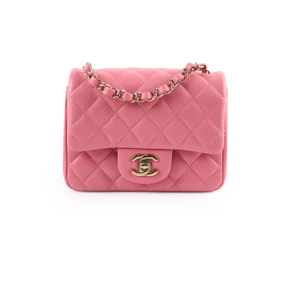 Chanel Mini Square Bag Lambskin Pink