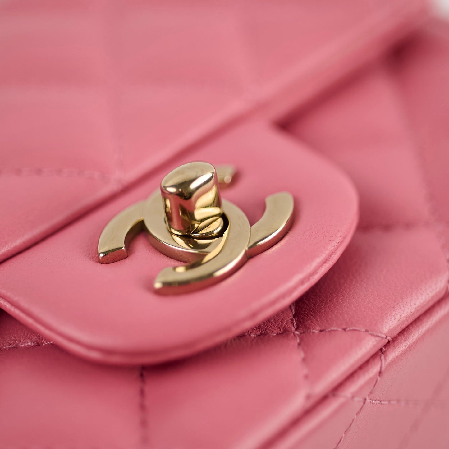 Chanel Mini Square Bag Lambskin Pink