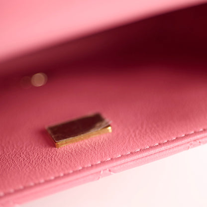 Chanel Mini Square Bag Lambskin Pink