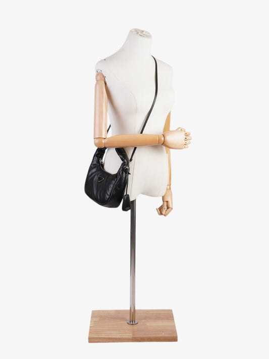 Prada Soft Padded Shoulder Bag Black Nappa Leather
