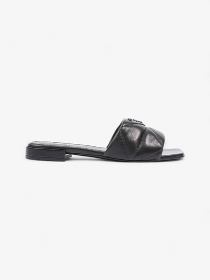 Prada Logo Sandali Quilted Black Nappa Leather EU 38 UK 5