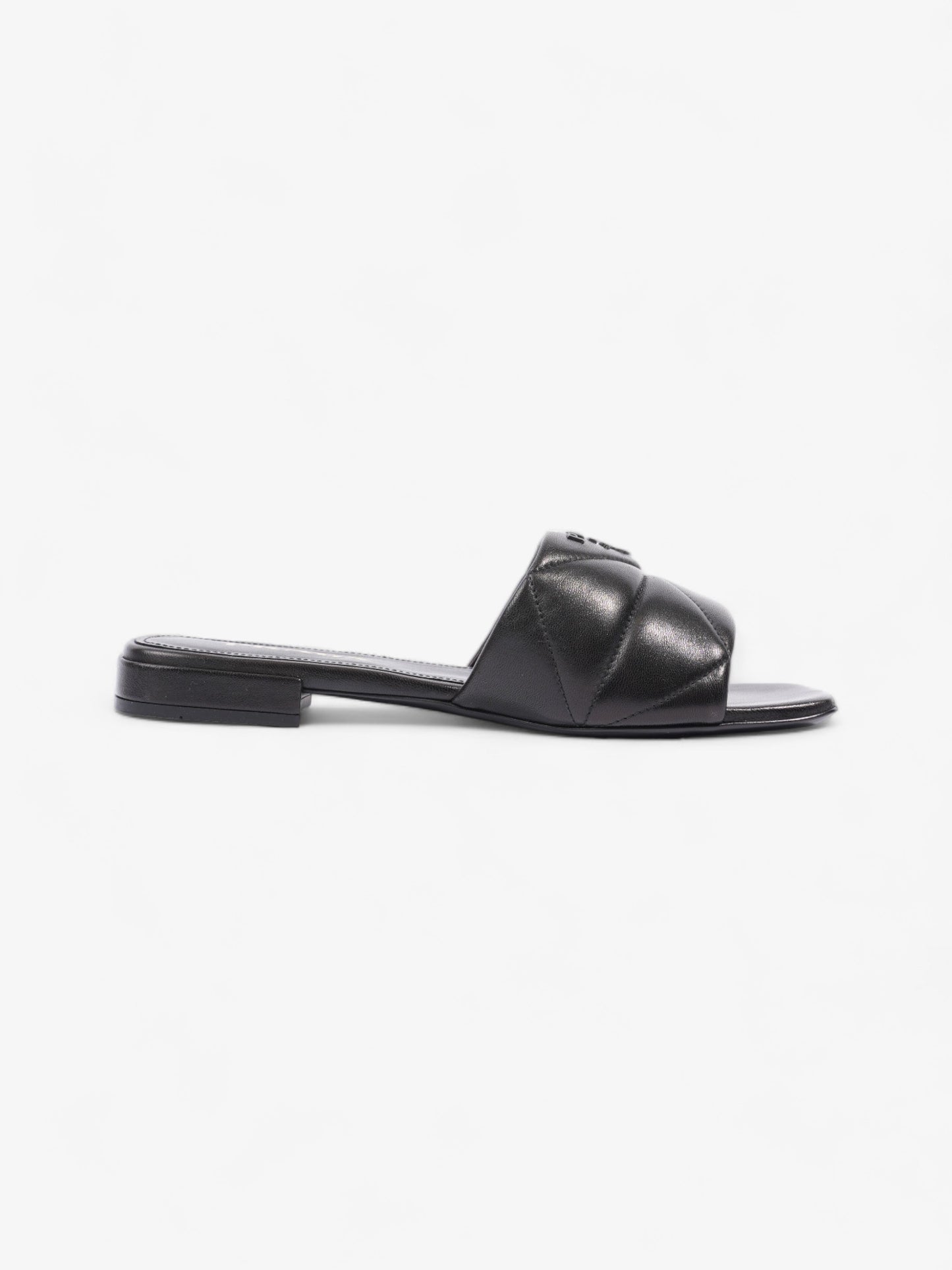 Prada Logo Sandali Quilted Black Nappa Leather EU 38 UK 5