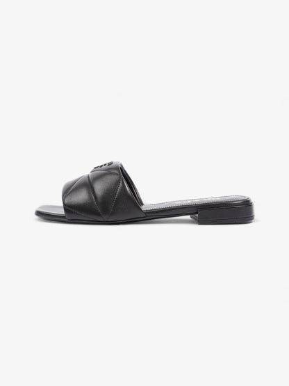 Prada Logo Sandali Quilted Black Nappa Leather EU 38 UK 5