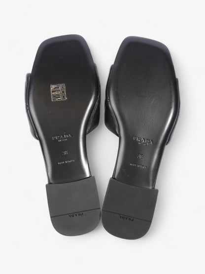Prada Logo Sandali Quilted Black Nappa Leather EU 38 UK 5