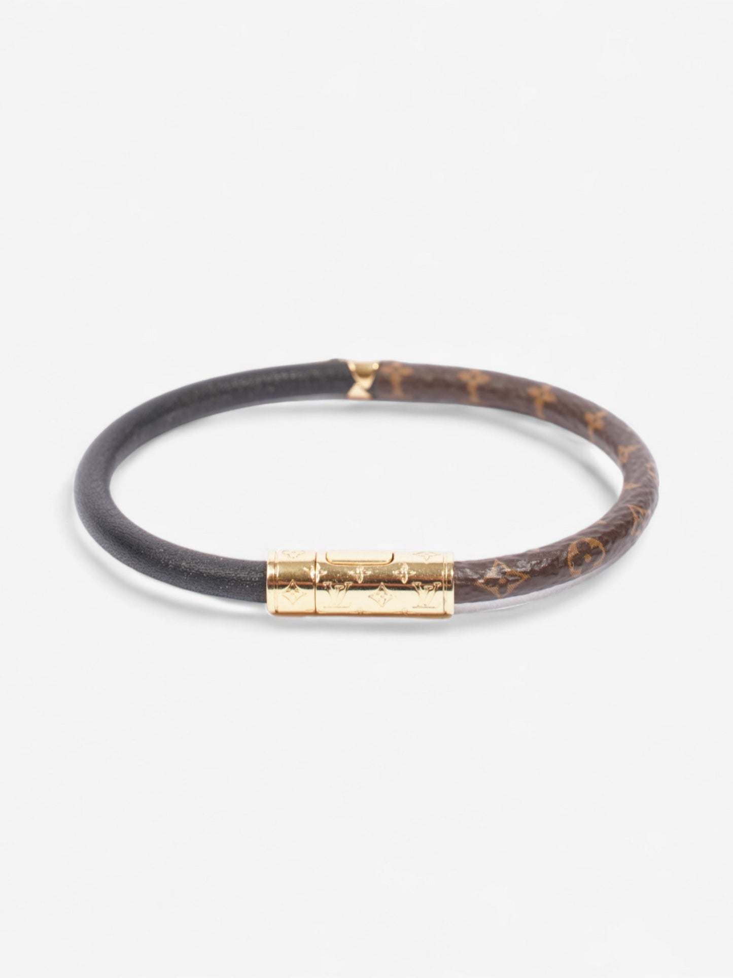 Louis Vuitton Daily Confidential Bracelet Monogram / Black / Gold Coated Canvas
