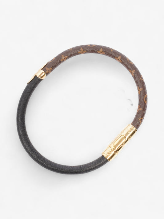 Louis Vuitton Daily Confidential Bracelet Monogram / Black / Gold Coated Canvas
