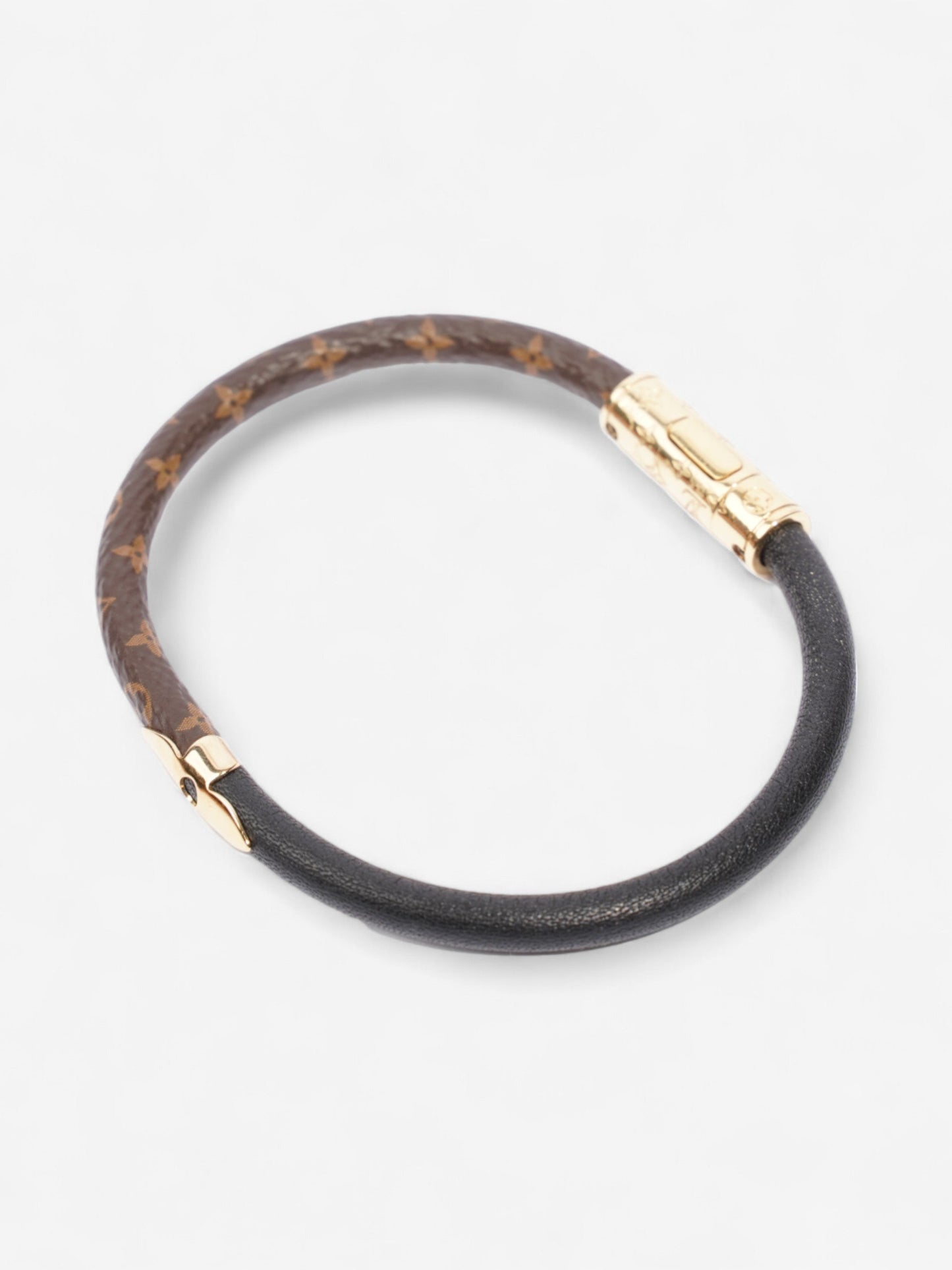 Louis Vuitton Daily Confidential Bracelet Monogram / Black / Gold Coated Canvas