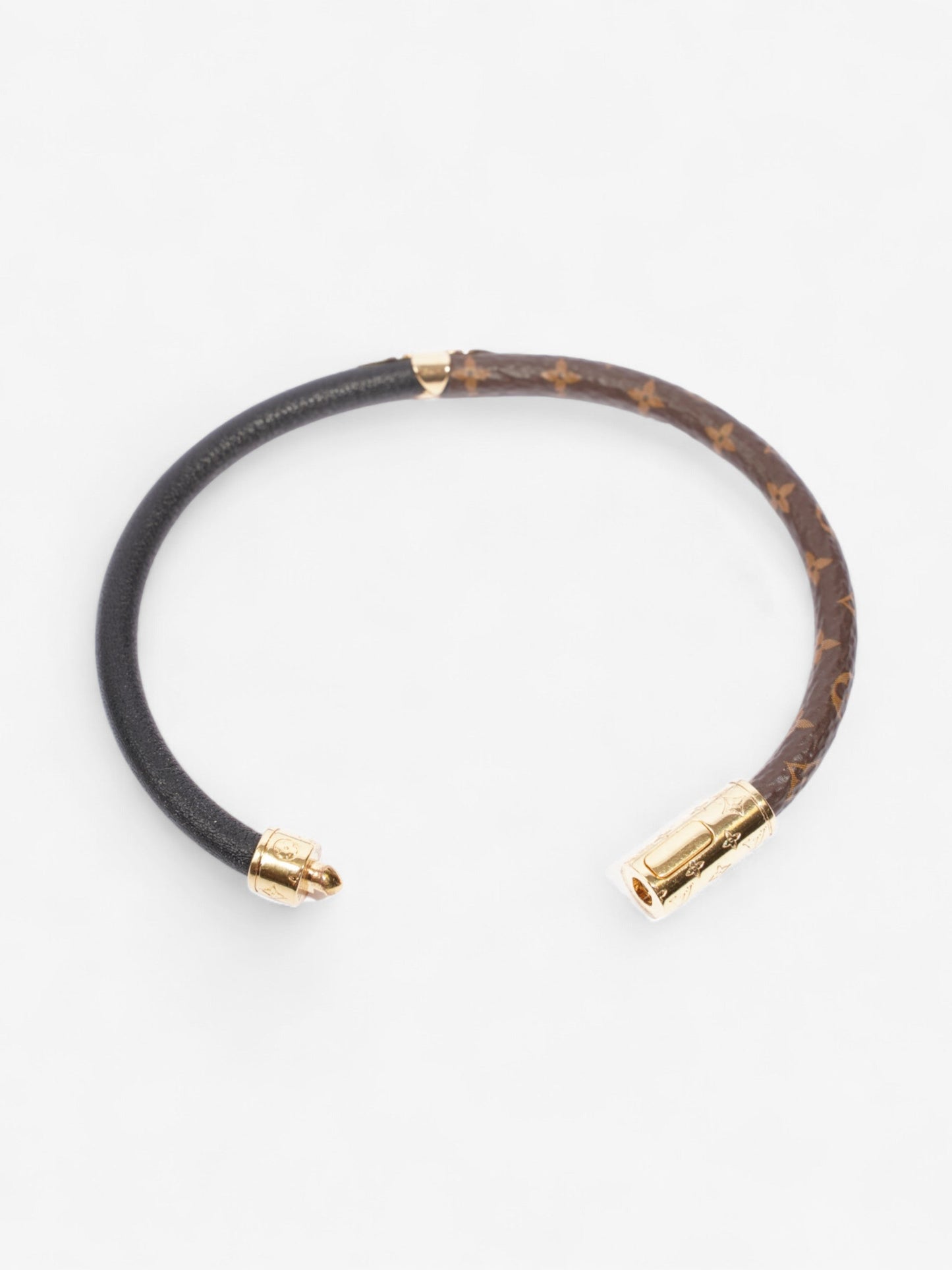 Louis Vuitton Daily Confidential Bracelet Monogram / Black / Gold Coated Canvas