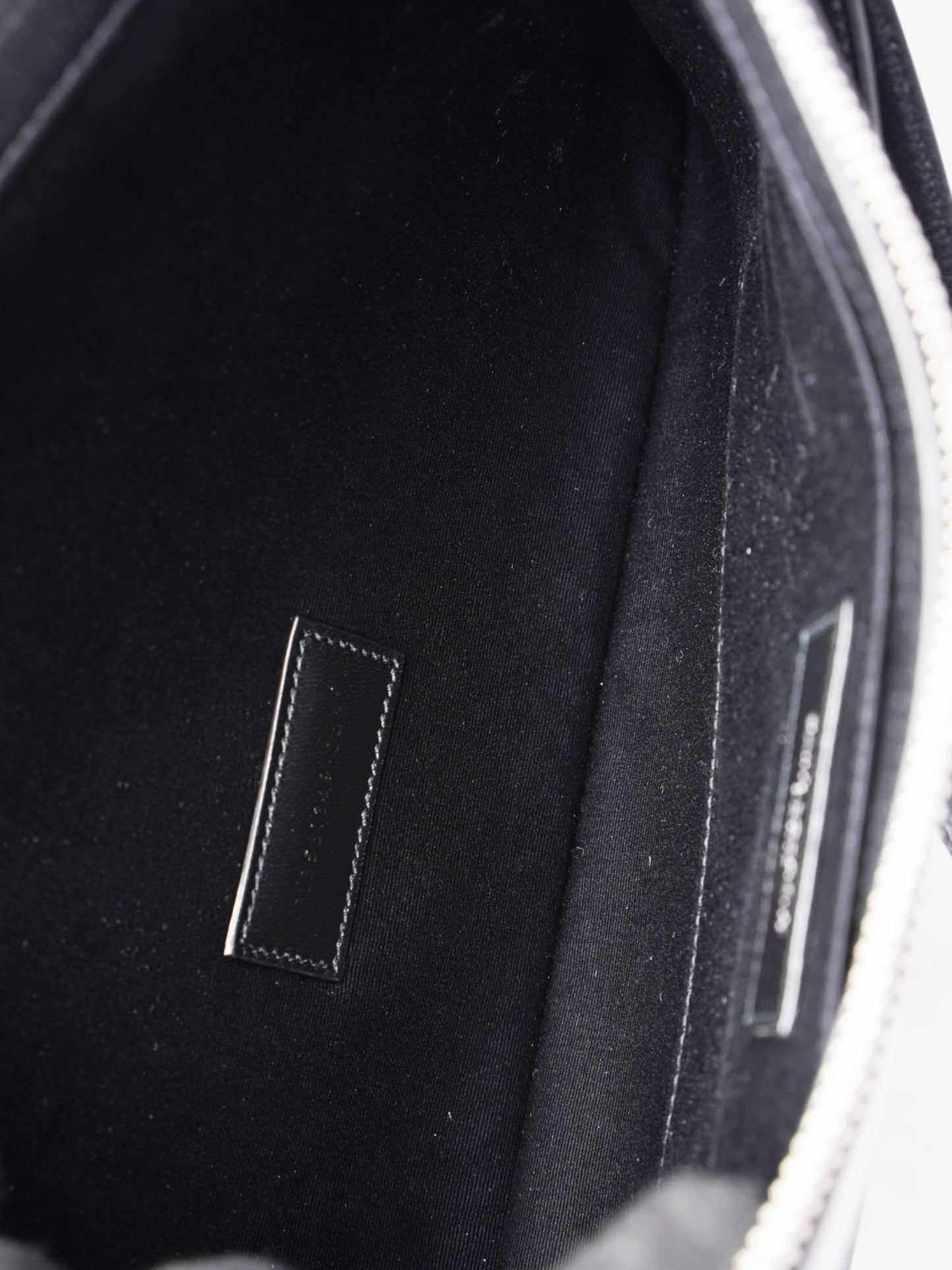 Saint Laurent Rive Gauche Wristlet Black / White Canvas