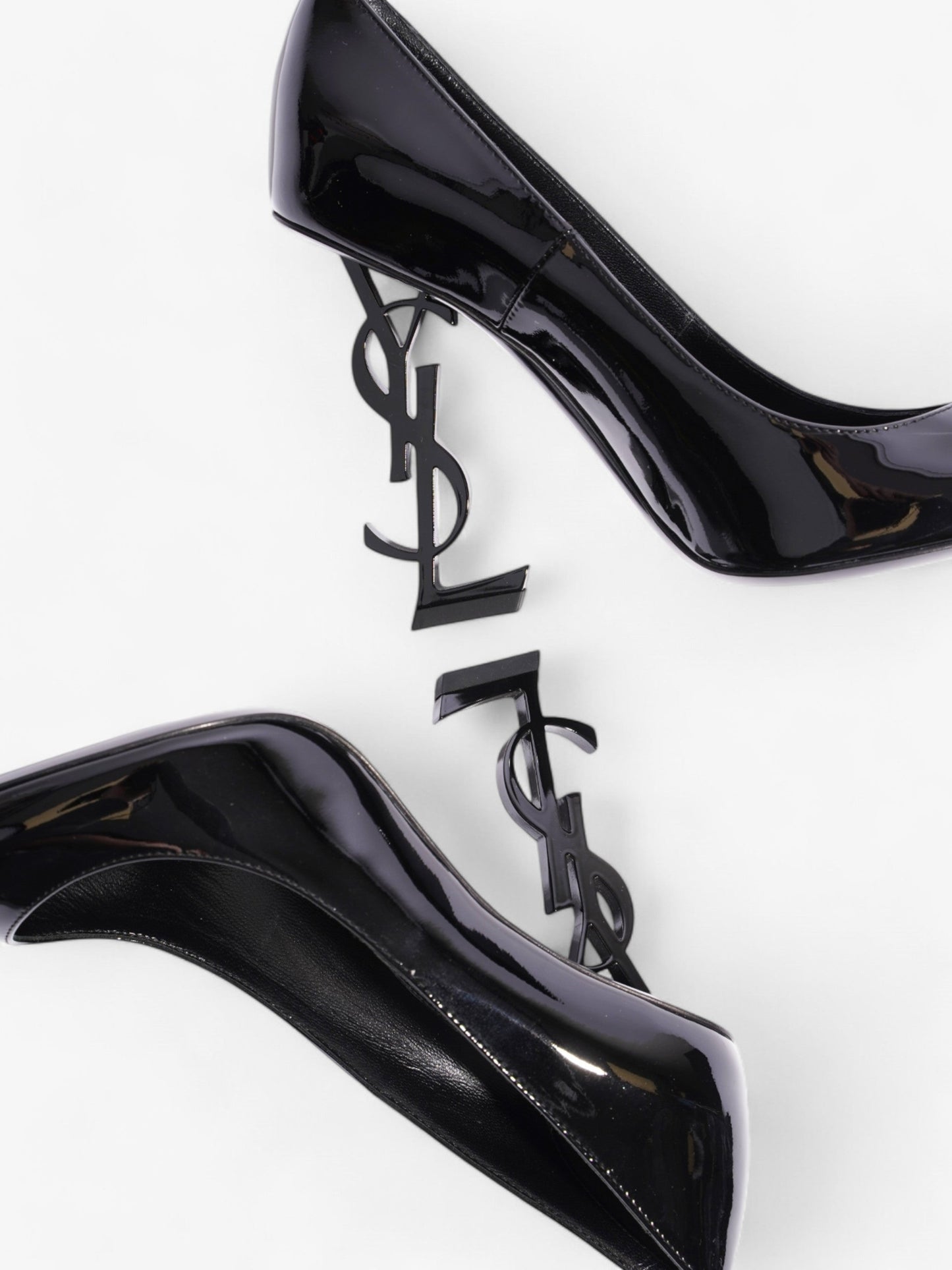 Saint Laurent Opyum Heels 110 Black Patent Leather EU 37 UK 4