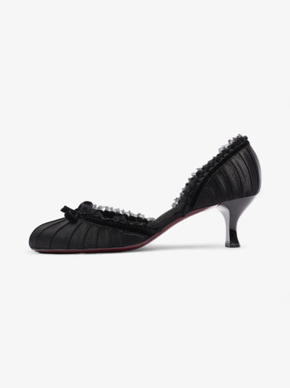 Louis Vuitton Ballet Pumps Heels 60mm Black Satin EU 38.5 UK 5.5