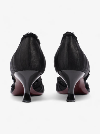 Louis Vuitton Ballet Pumps Heels 60mm Black Satin EU 38.5 UK 5.5