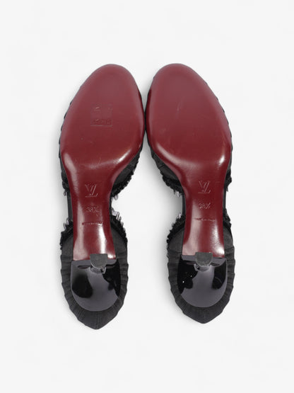 Louis Vuitton Ballet Pumps Heels 60mm Black Satin EU 38.5 UK 5.5