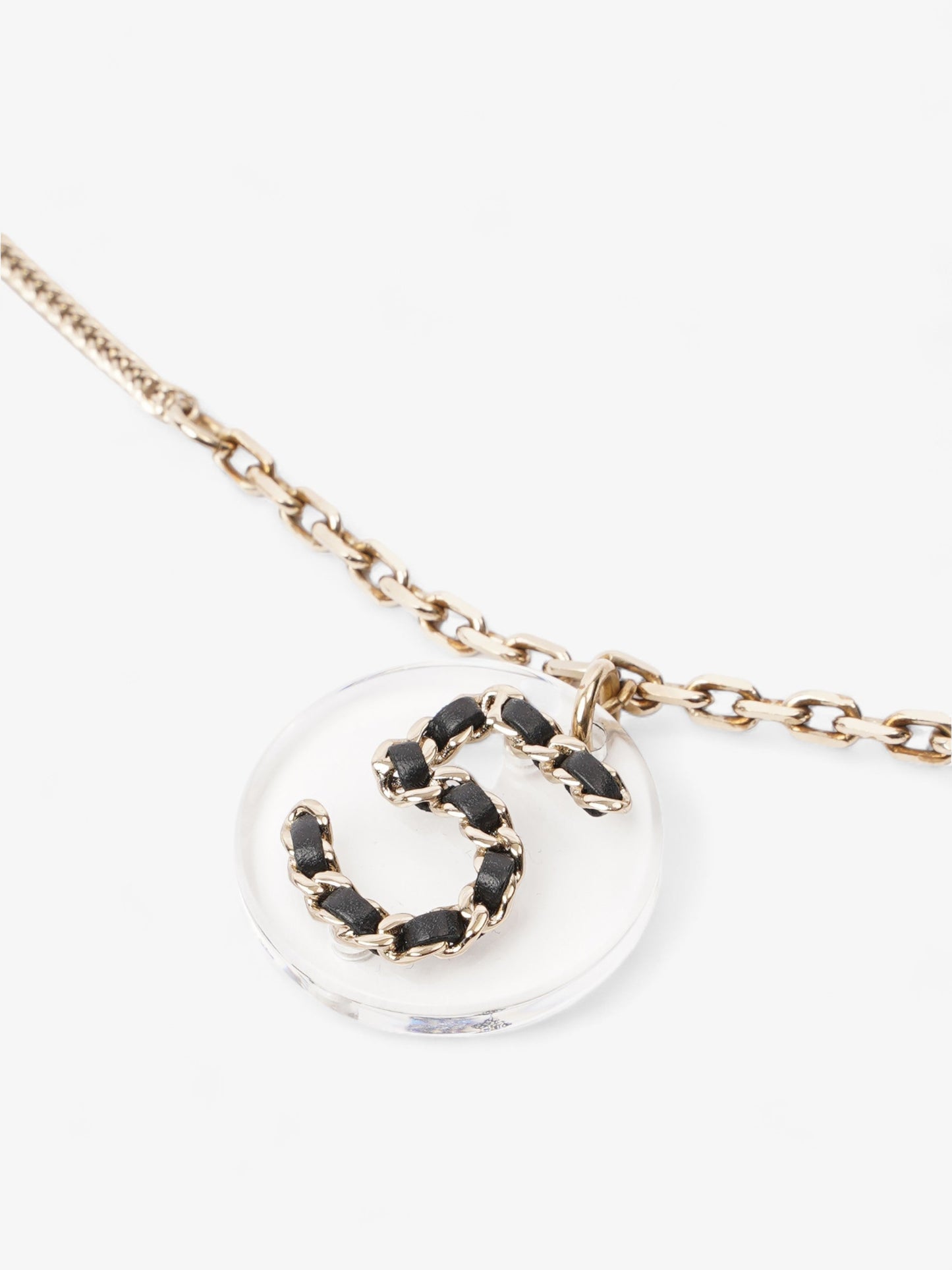 Chanel CC Three Pendant Necklace Light Gold Base Metal