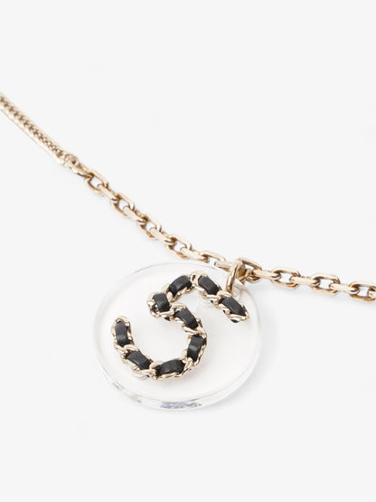 Chanel CC Three Pendant Necklace Light Gold Base Metal