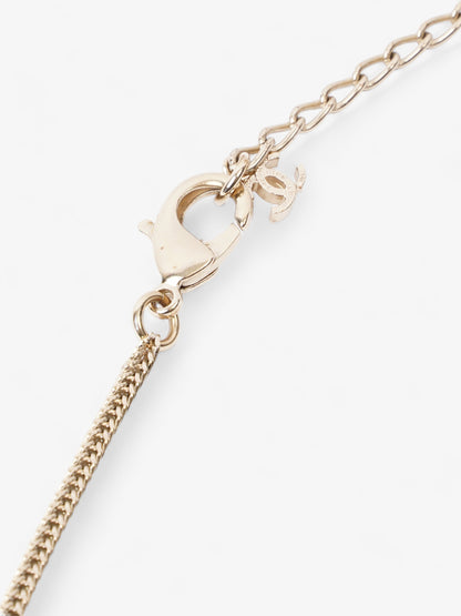 Chanel CC Three Pendant Necklace Light Gold Base Metal