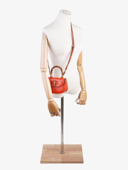 Gucci Bamboo 1947 Orange Leather Mini