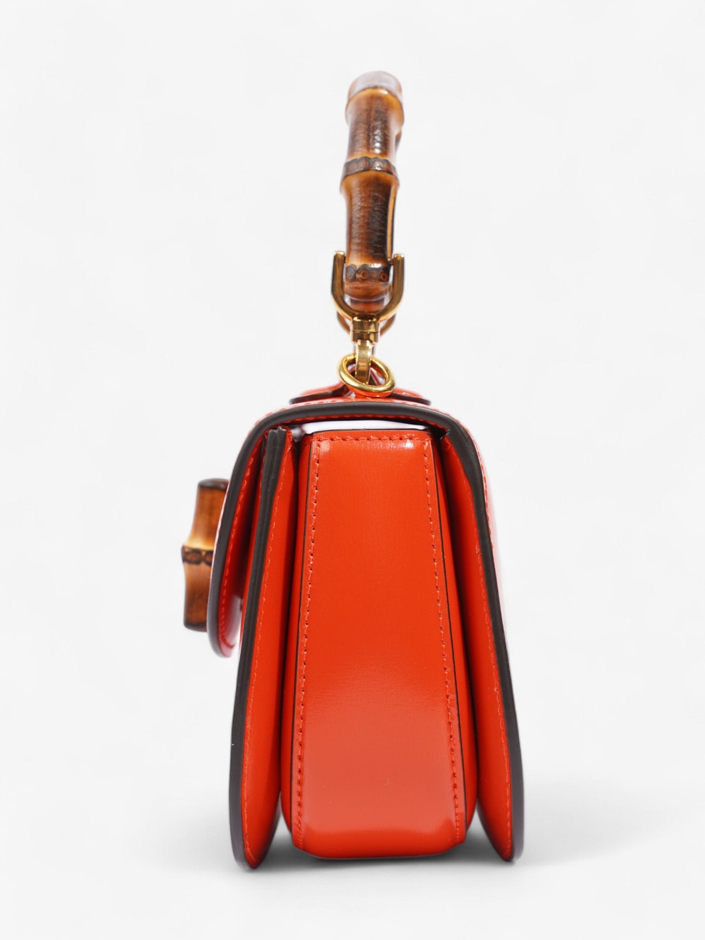 Gucci Bamboo 1947 Orange Leather Mini