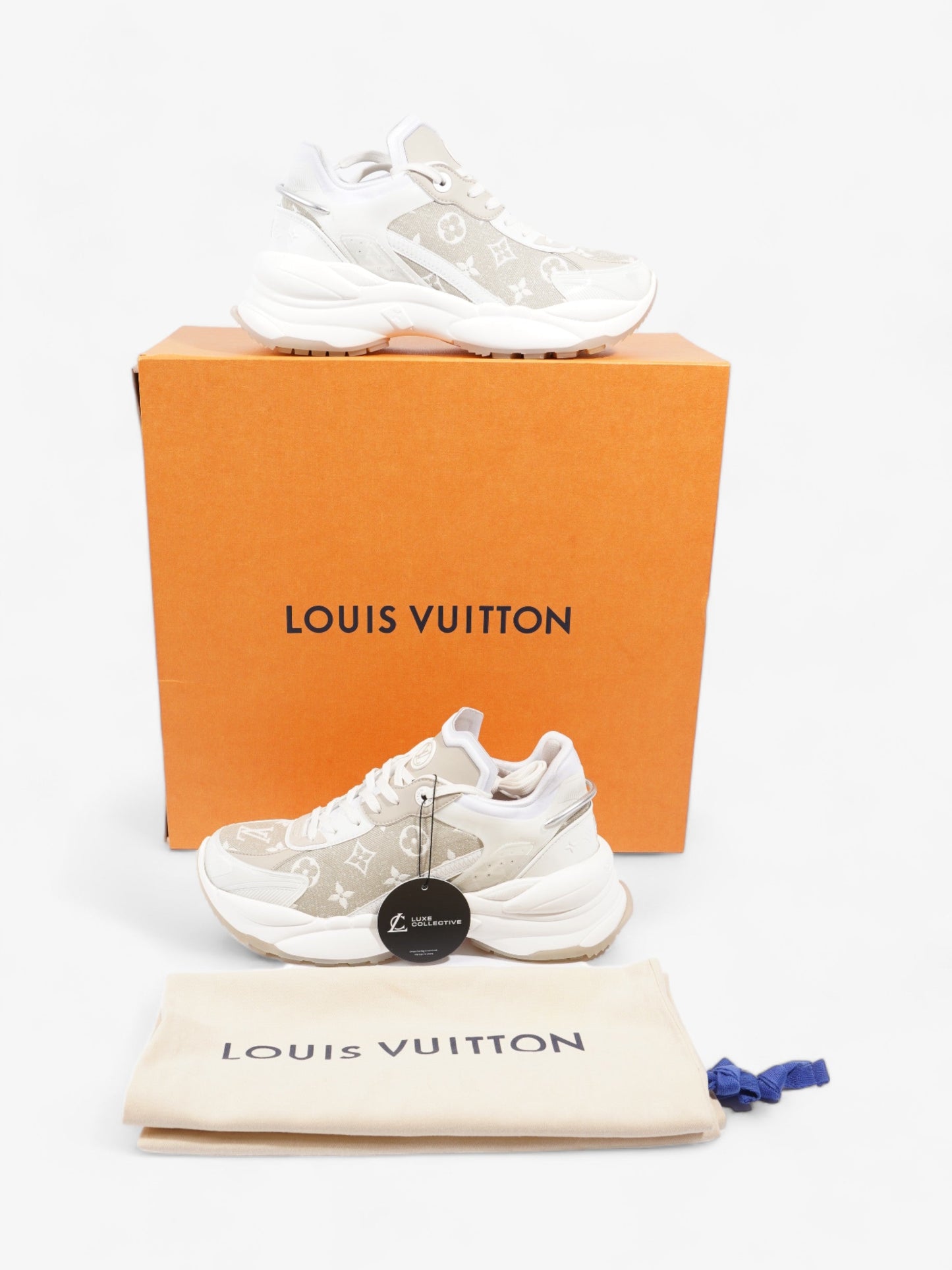 Louis Vuitton Run 55 Ivory / White Mesh EU 39 UK 6