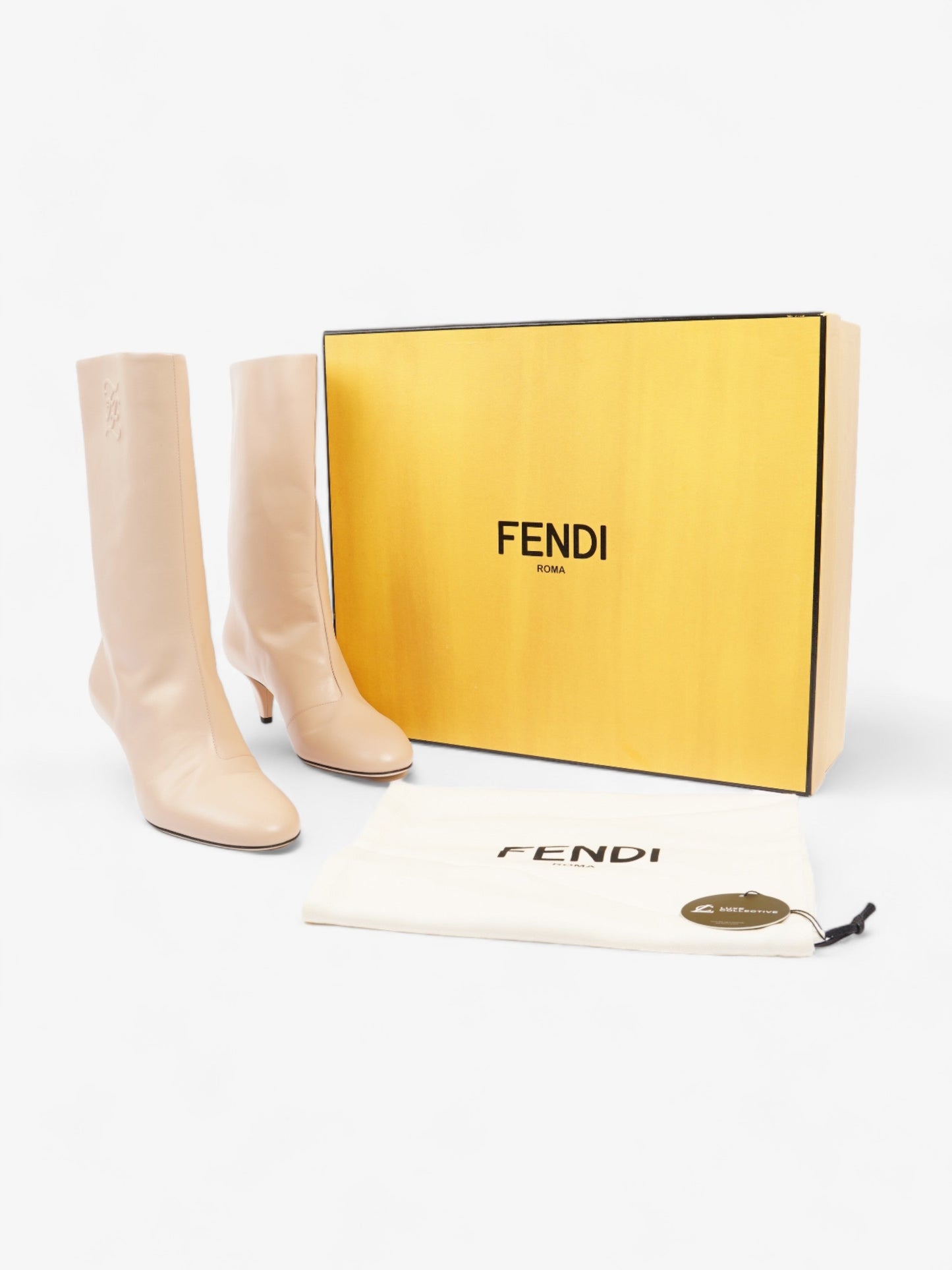 Fendi Fendi FF Caligula BooTS 60 Nude Leather EU 39 UK 6