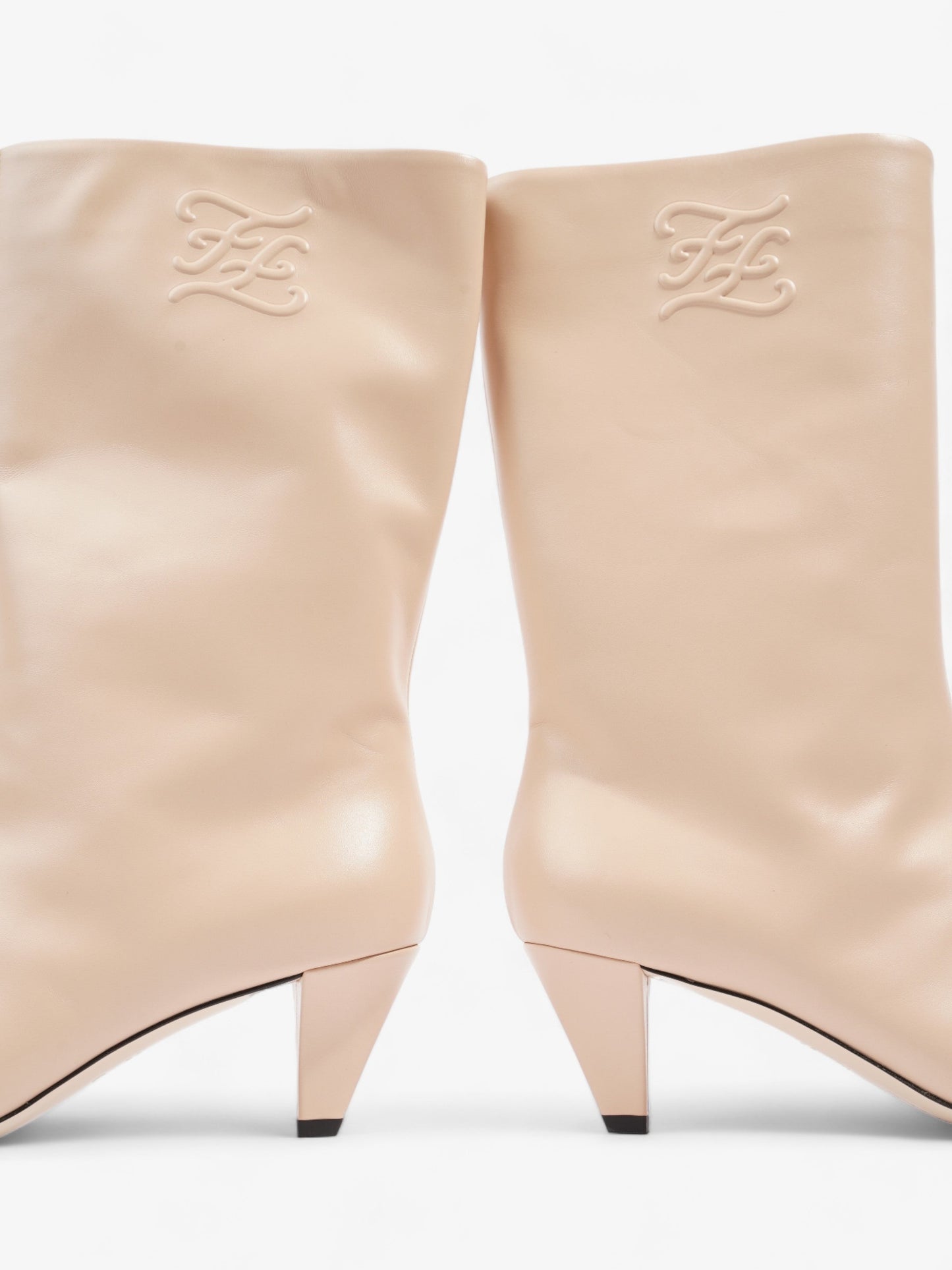 Fendi Fendi FF Caligula BooTS 60 Nude Leather EU 39 UK 6