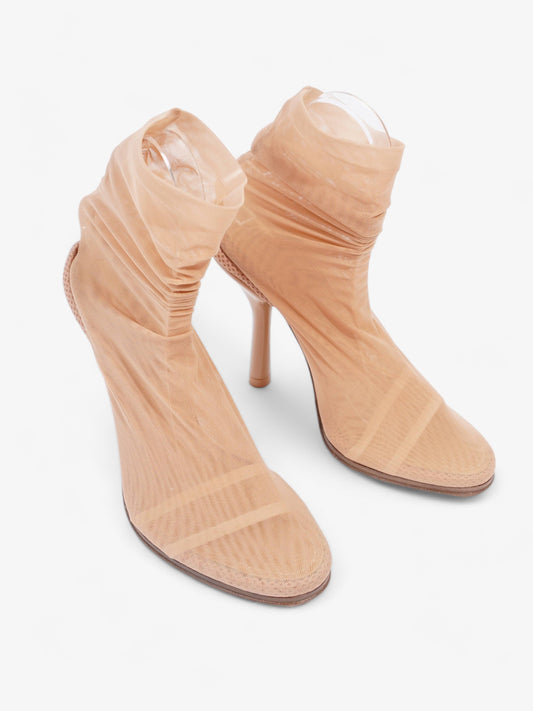 Burberry Sock Style Ankle Boot 110 Nude Fabric EU 38 UK 5