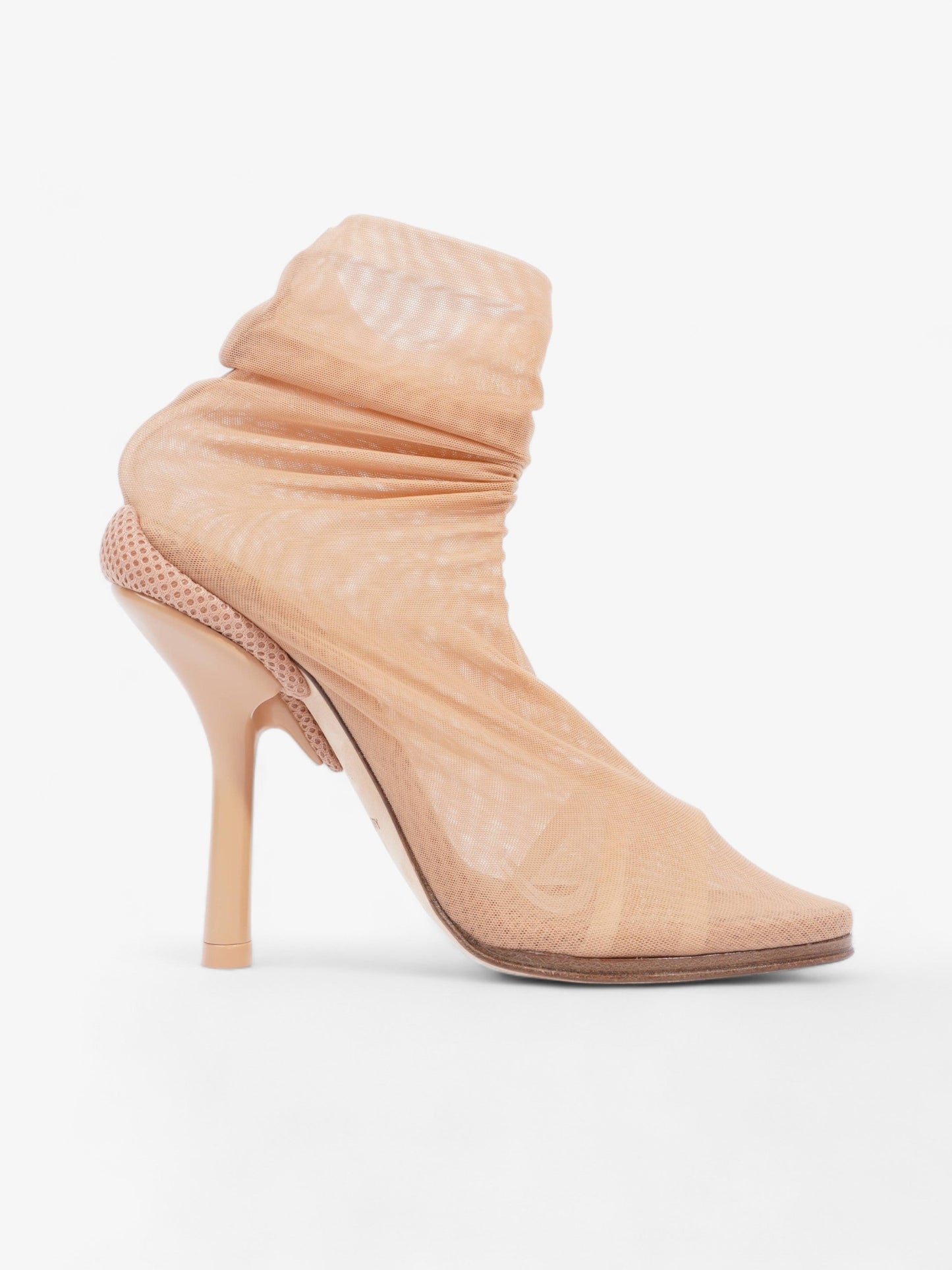 Burberry Sock Style Ankle Boot 110 Nude Fabric EU 38 UK 5