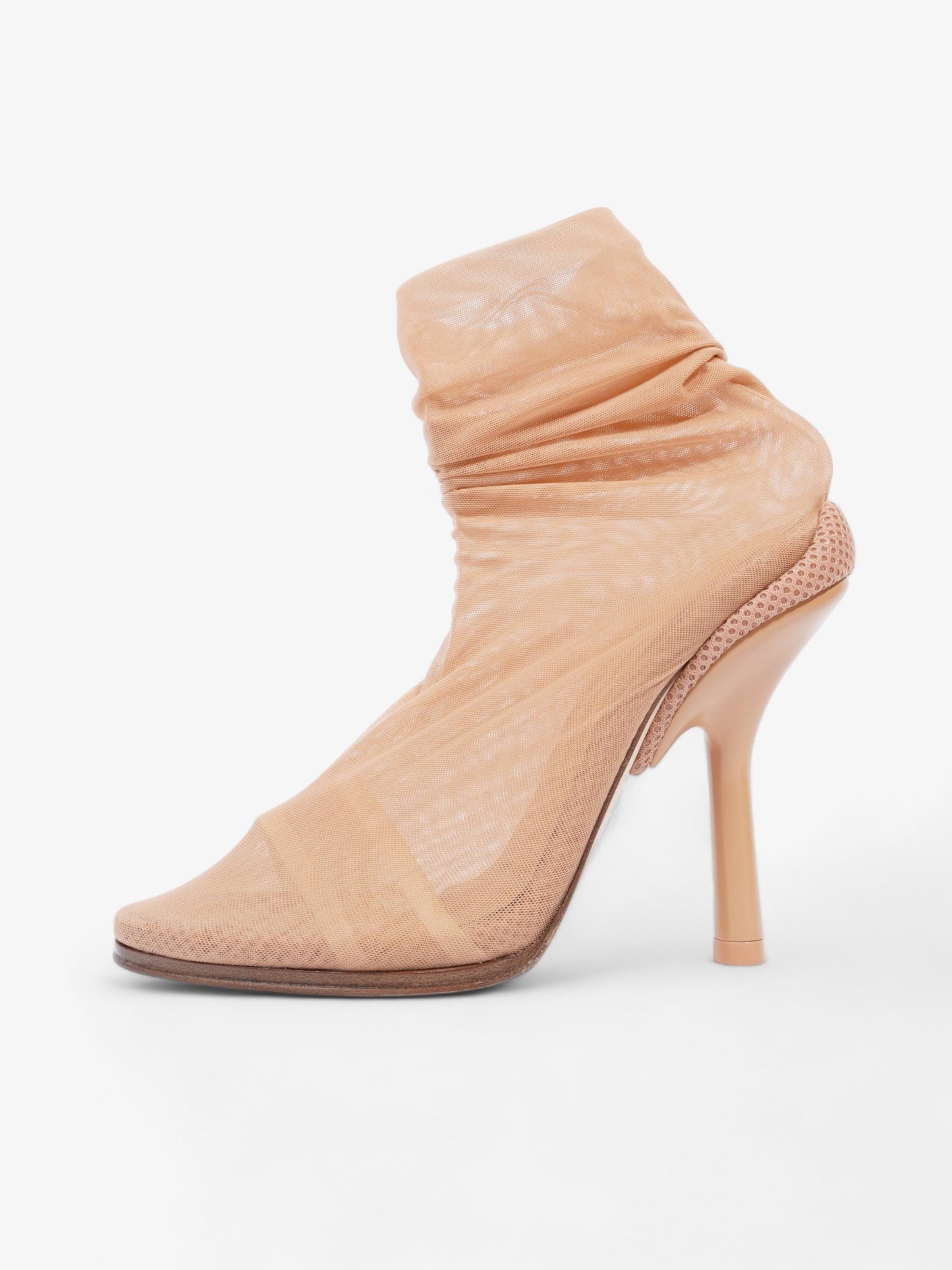 Burberry Sock Style Ankle Boot 110 Nude Fabric EU 38 UK 5
