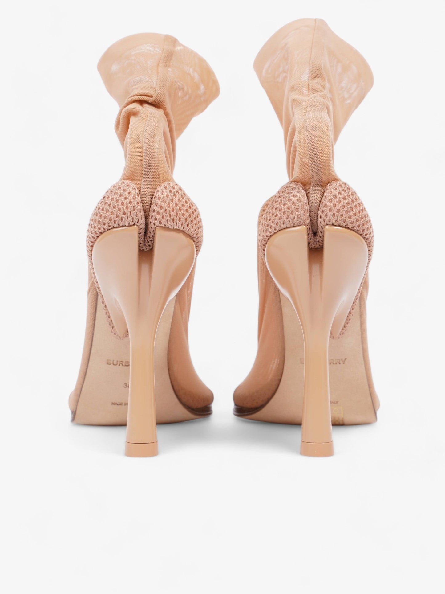 Burberry Sock Style Ankle Boot 110 Nude Fabric EU 38 UK 5