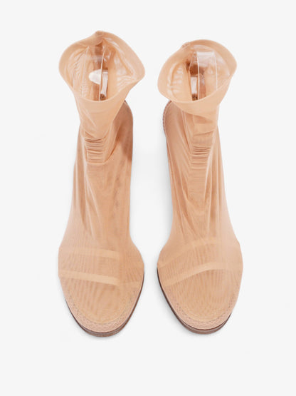 Burberry Sock Style Ankle Boot 110 Nude Fabric EU 38 UK 5