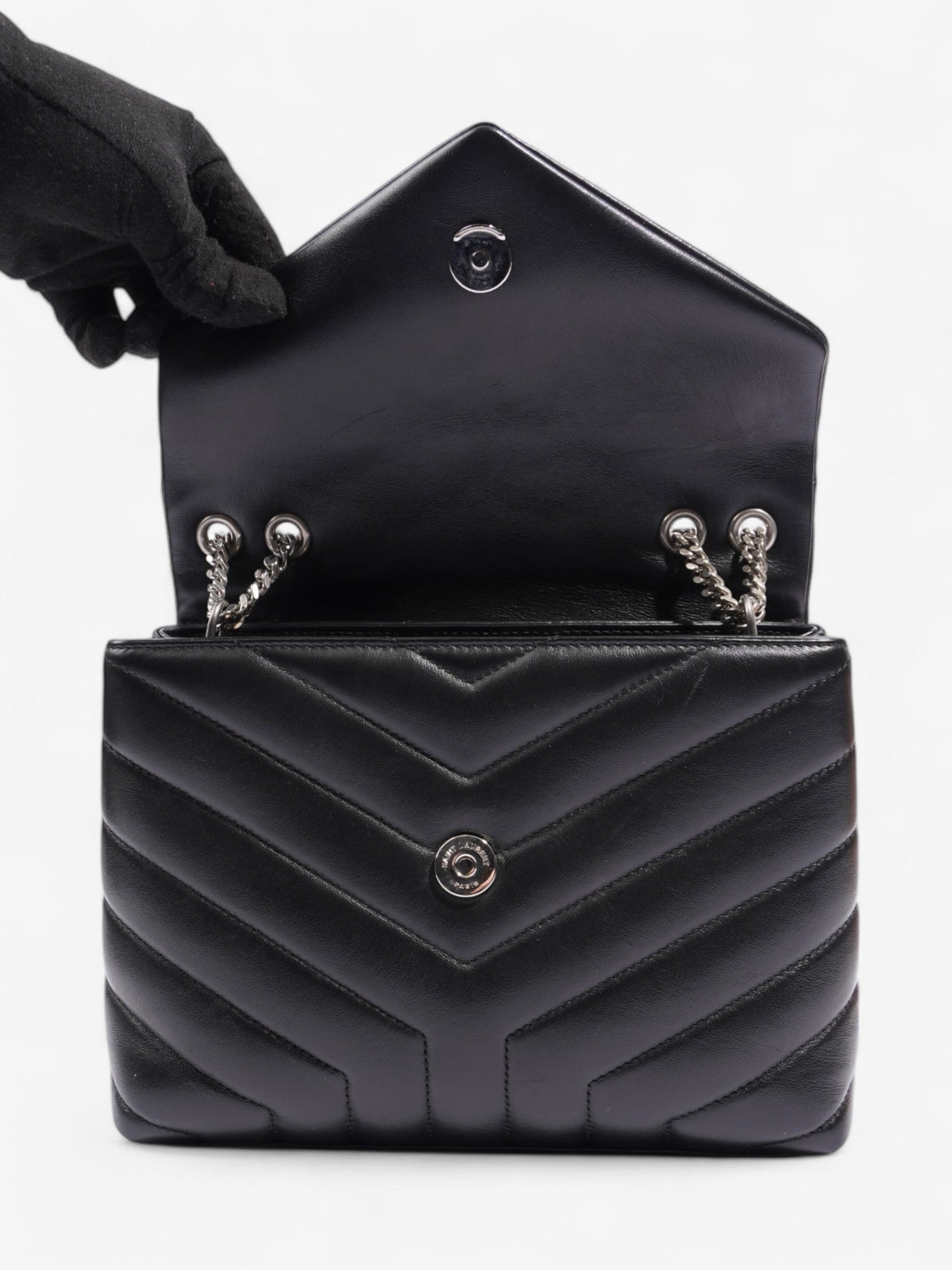 Saint Laurent Lou Lou Black Lambskin Leather Small