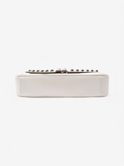 Prada Studded Shoulder Bag White Leather