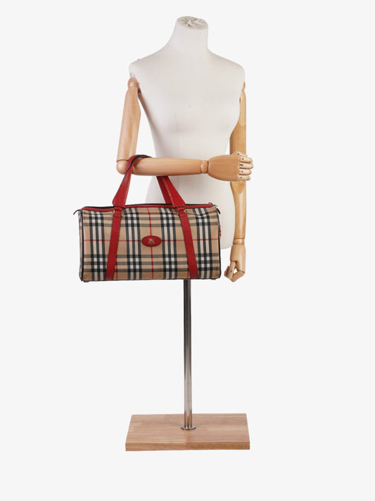 Burberry Barrel Red / Haymarket Check Canvas