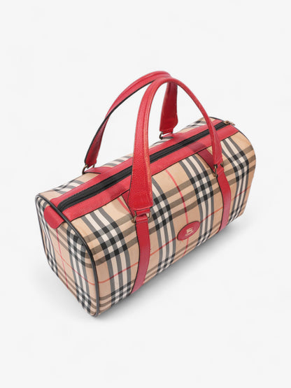 Burberry Barrel Red / Haymarket Check Canvas